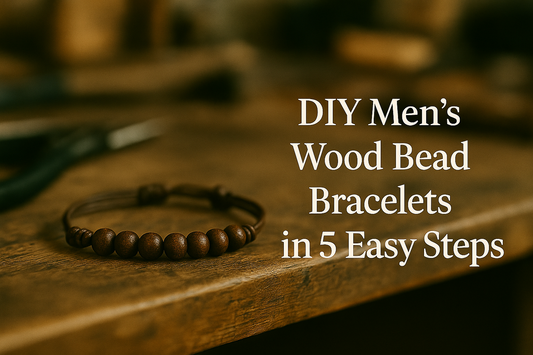 DIY Men’s wood bead bracelets in 5 easy step
