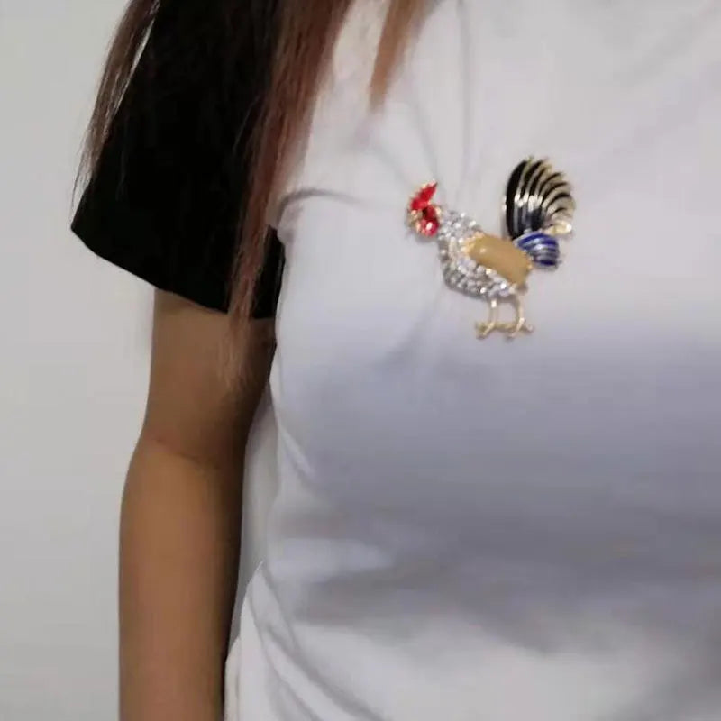 Rooster brooch