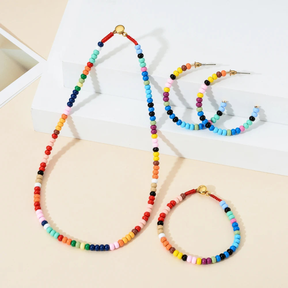 Rainbow bead necklace