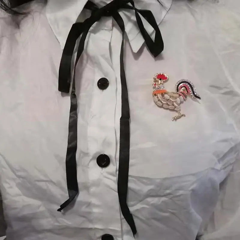 Rooster brooch