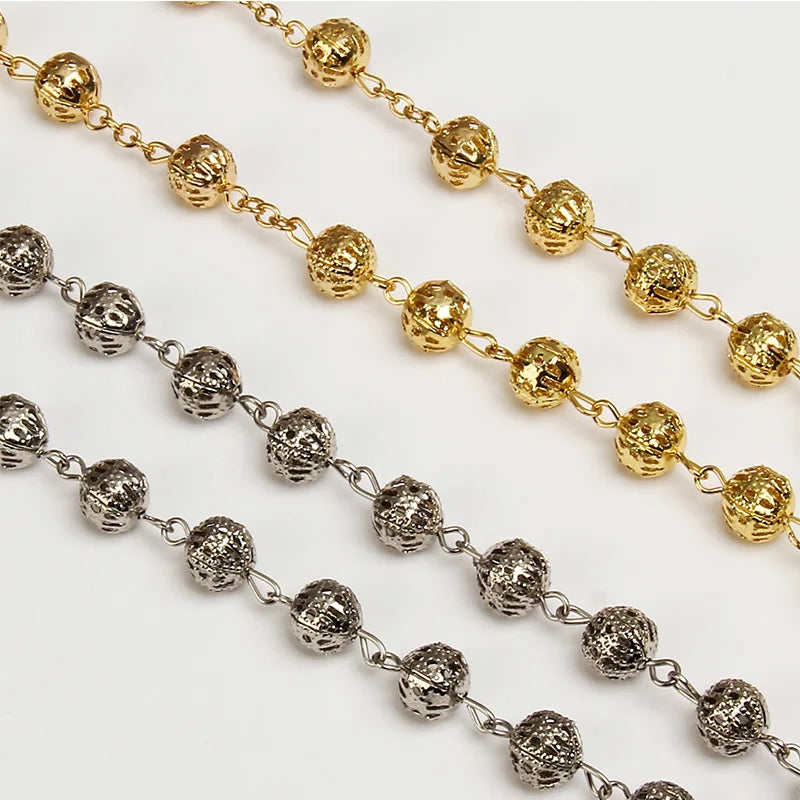 Men's rosary necklace gold