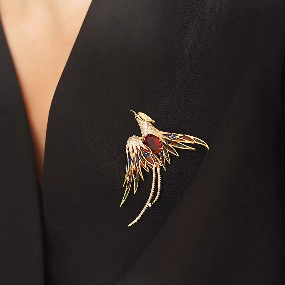 Phoenix bird brooch