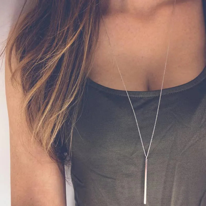 Long silver necklaces