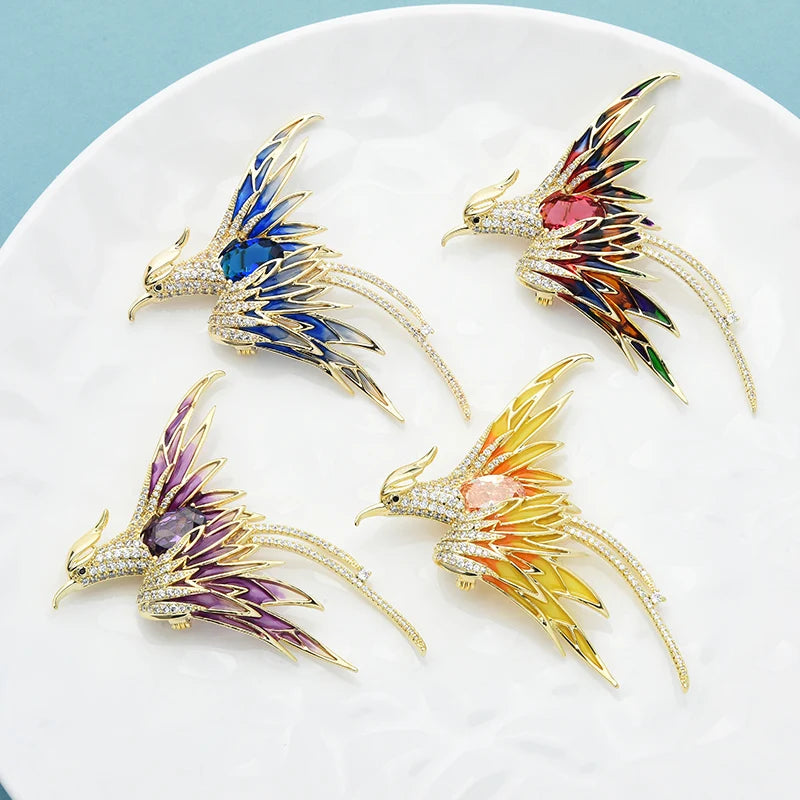 Phoenix bird brooch