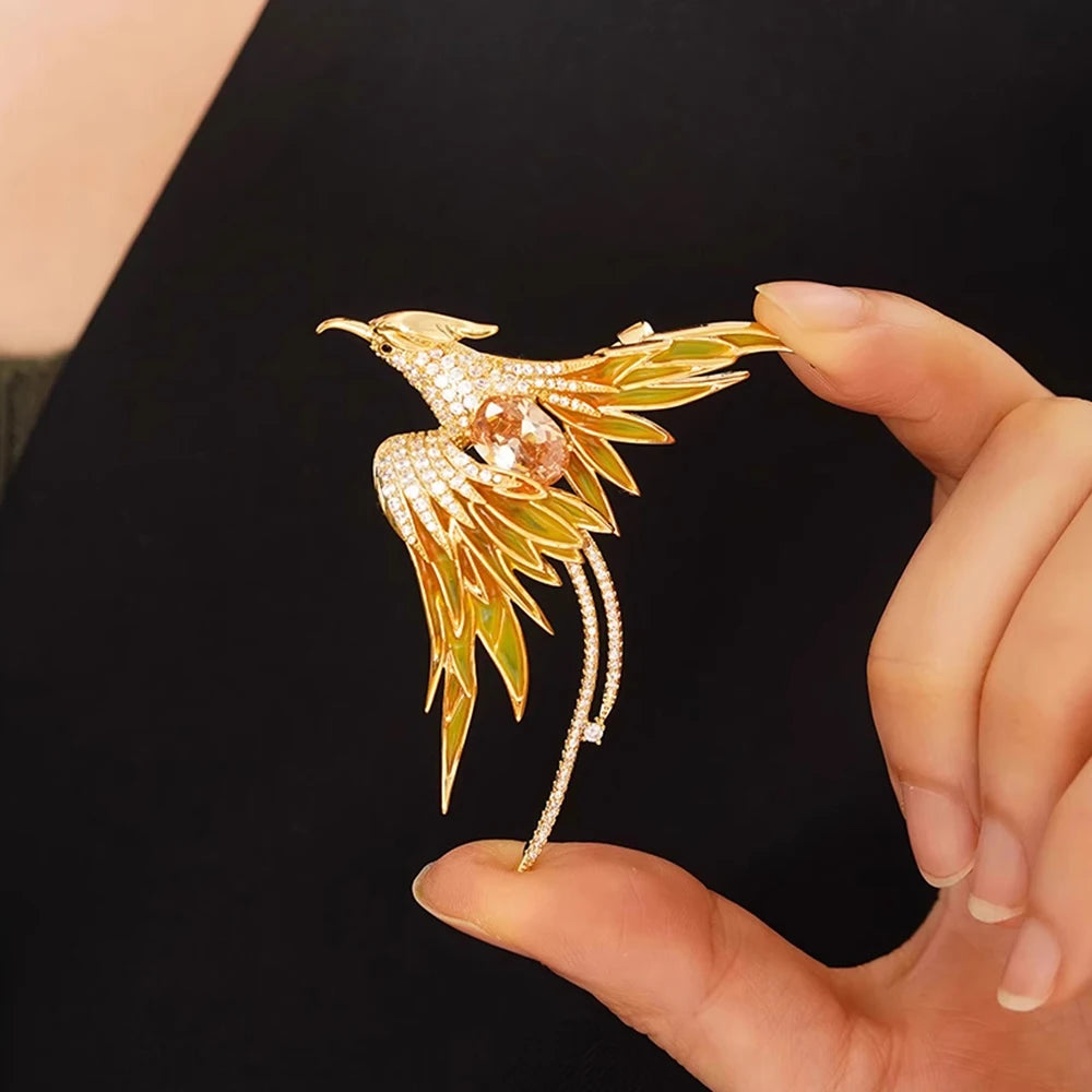 Phoenix bird brooch