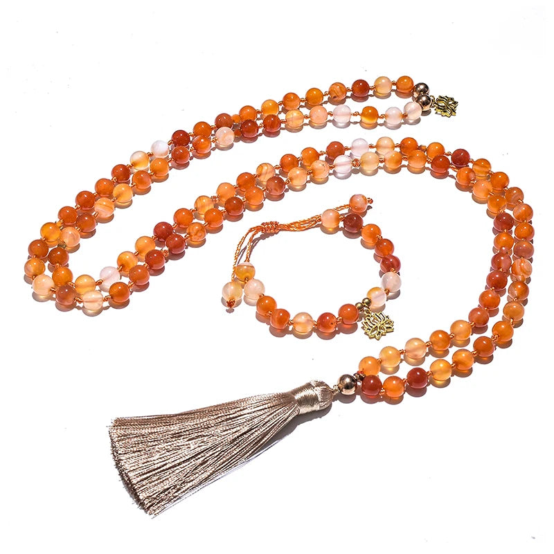 Orange beaded necklace