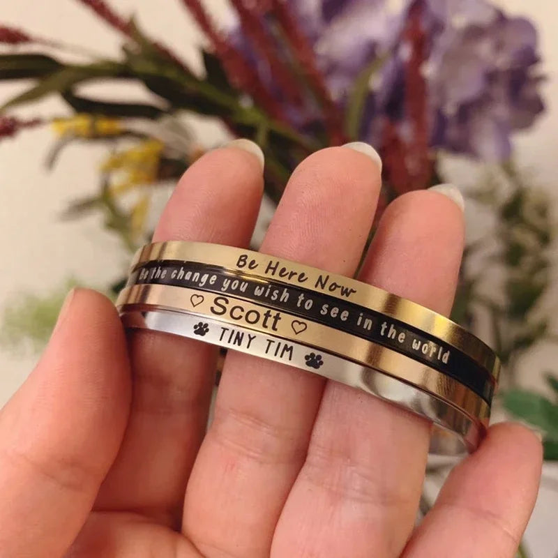 Women's engraved bracelets