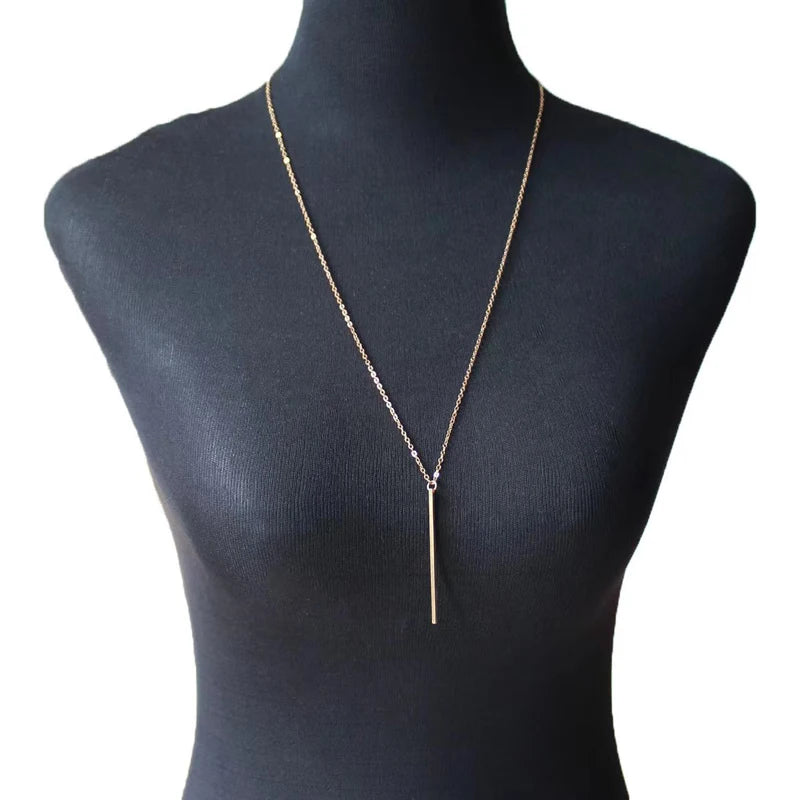 Long silver necklaces
