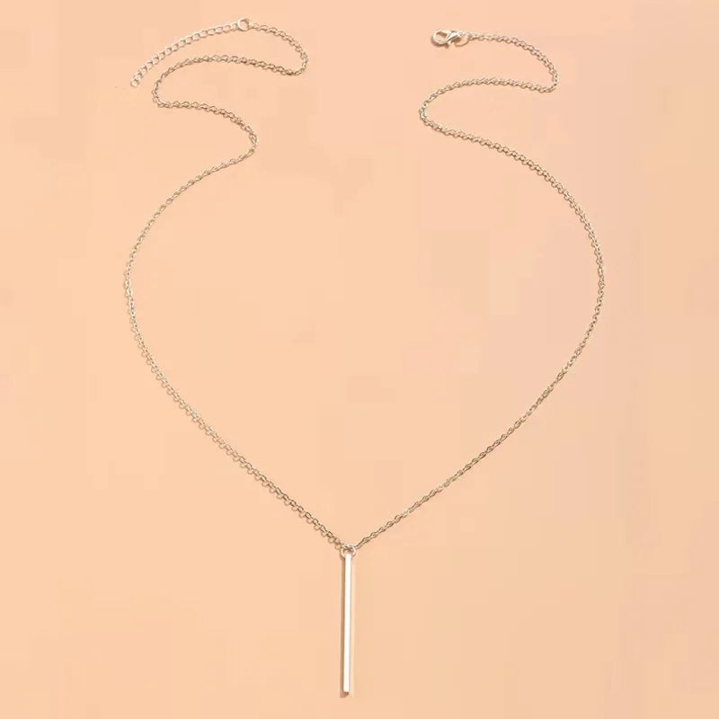 Long silver necklaces