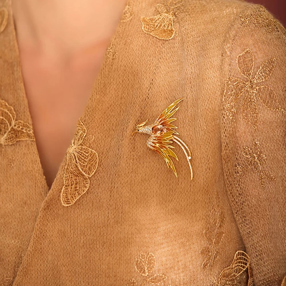 Phoenix bird brooch