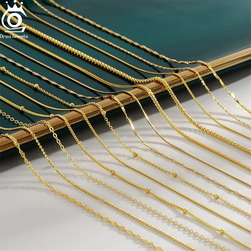 Gold box chain necklace