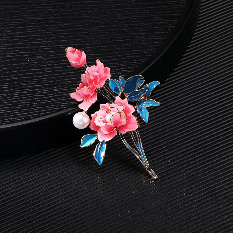 Red flower brooch - Jewelry Universe - Jewelry making
