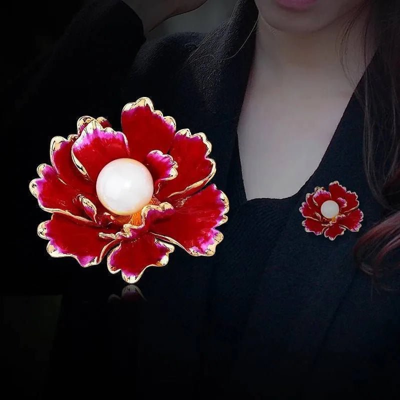 Red flower brooch - Jewelry Universe - Jewelry making