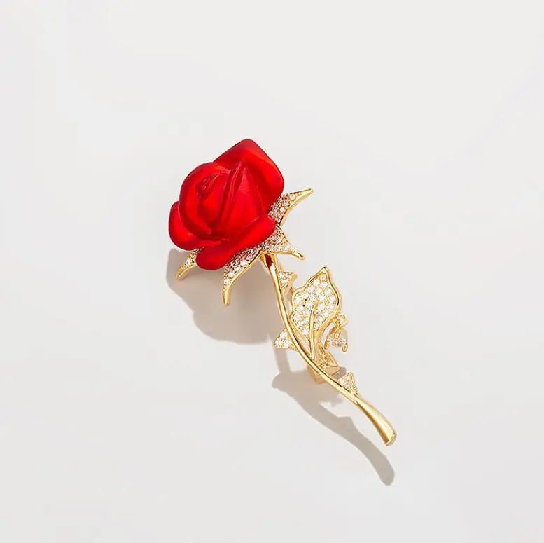 Red rose brooch - Jewelry Universe