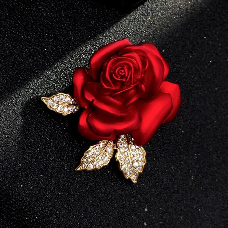 Red rose brooch - Jewelry Universe