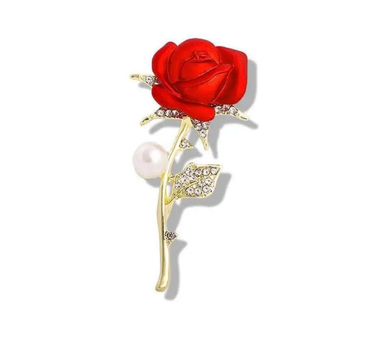 Red rose brooch - Jewelry Universe