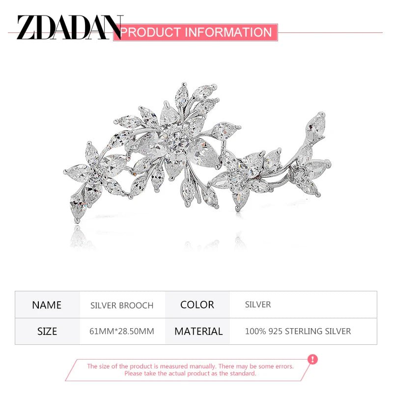 Sterling silver flower brooch - Jewelry Universe