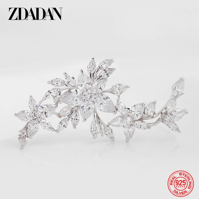 Sterling silver flower brooch - Jewelry Universe