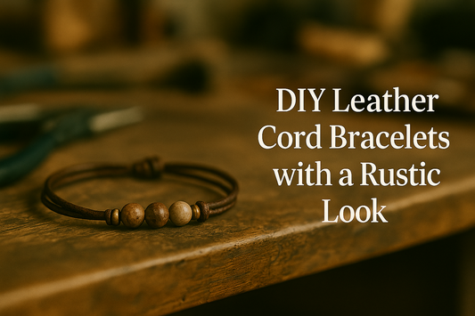 DIY leather cord bracelets with a rustic look