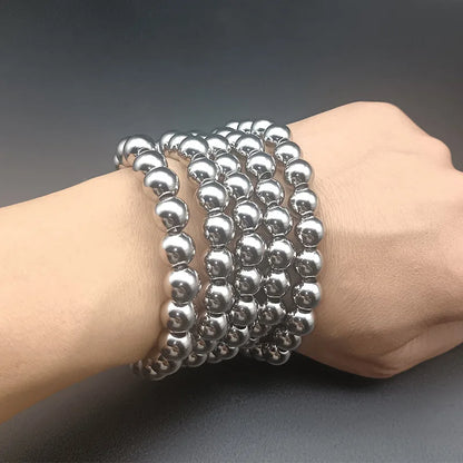 Silver beaded bracelet