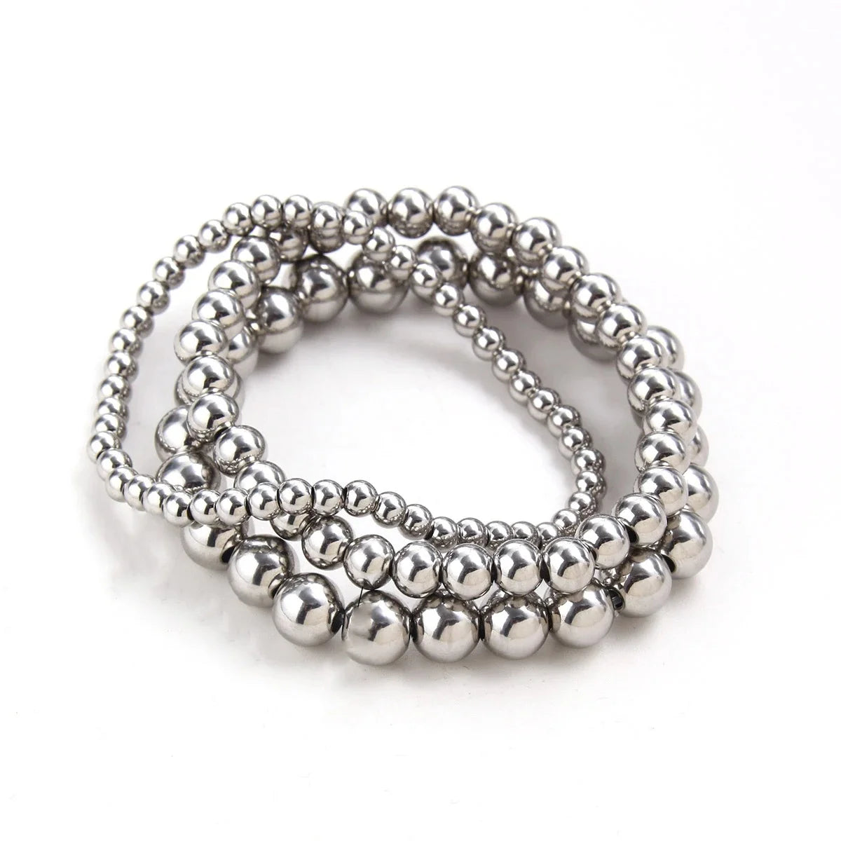 Silver beaded bracelet