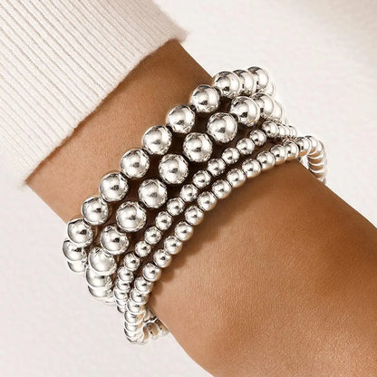 Silver beaded bracelet