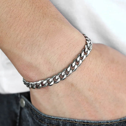 Cuban link silver bracelet