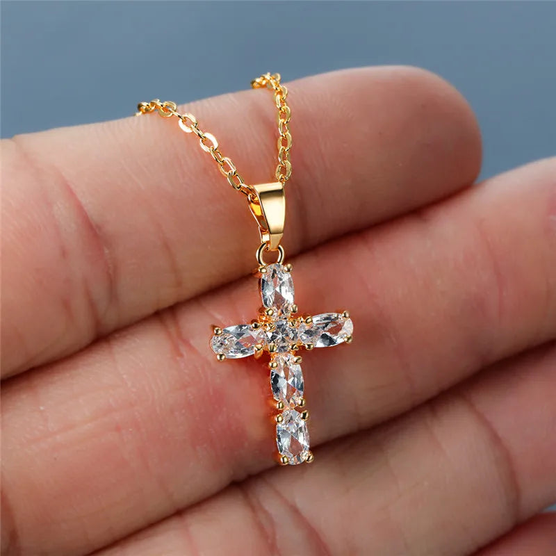 Crystal cross pendant