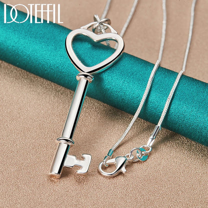 Heart with a key necklace