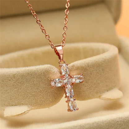 Crystal cross pendant