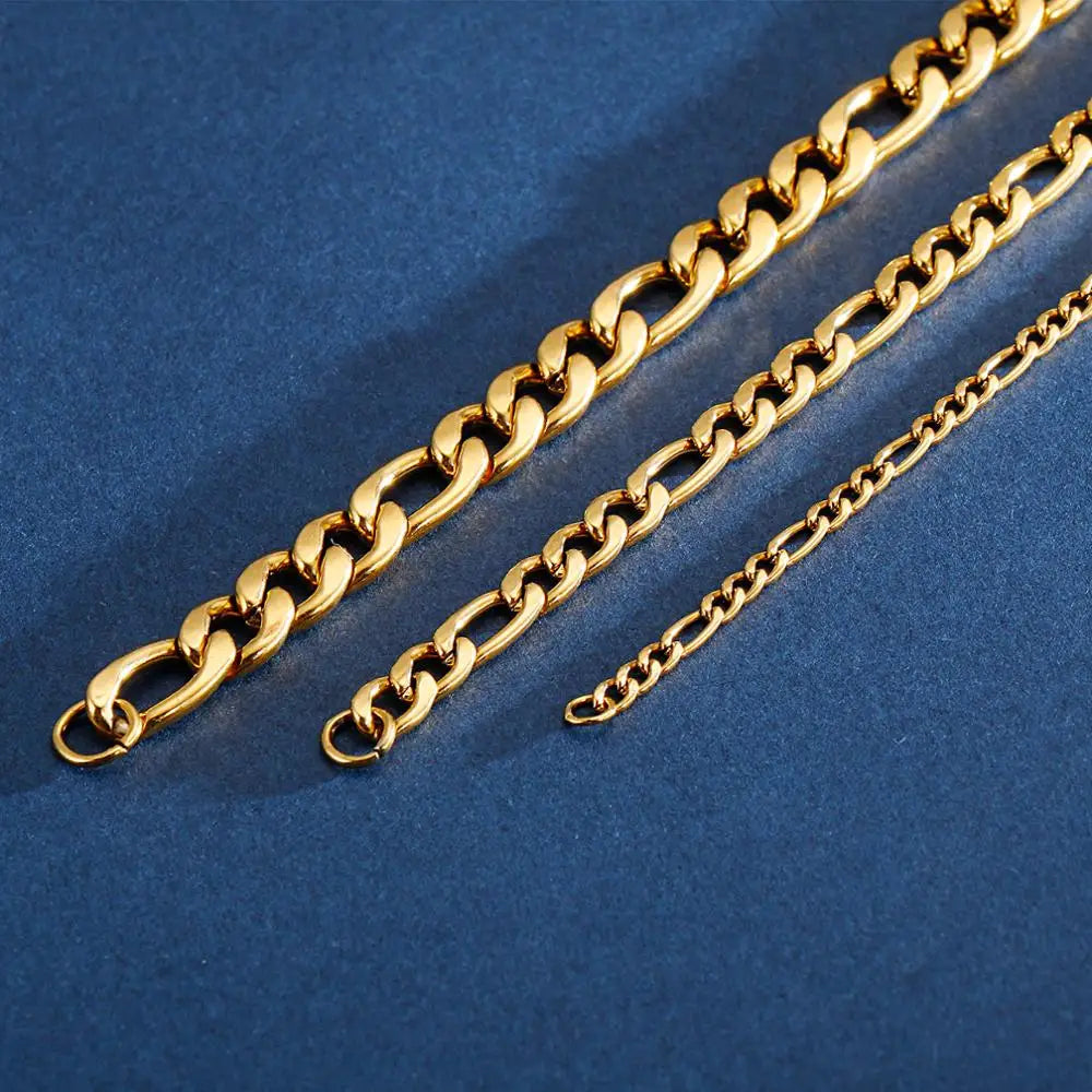 Gold figaro bracelet