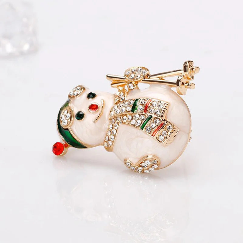 Snowman brooch