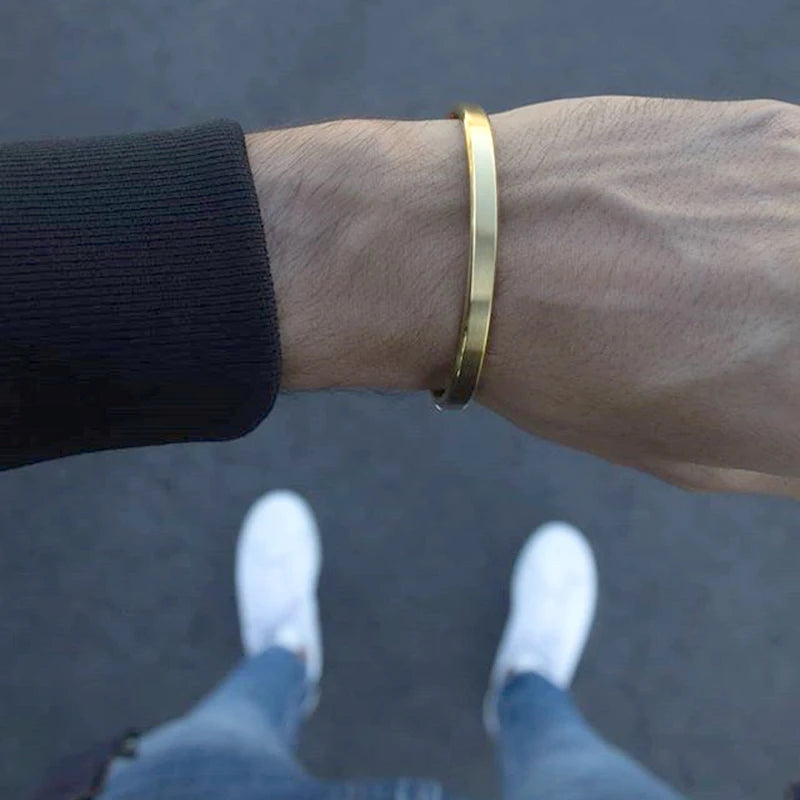 Mens gold cuff bracelet