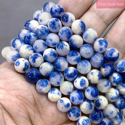 Beads blue and white