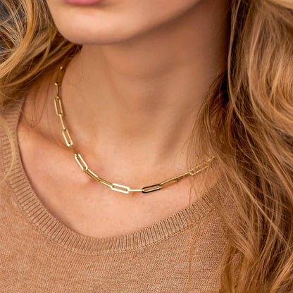 Gold link chain necklace