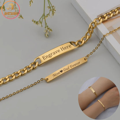 Gold name bracelet