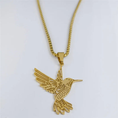 Hummingbird necklace gold