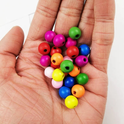 Colored wooden beads