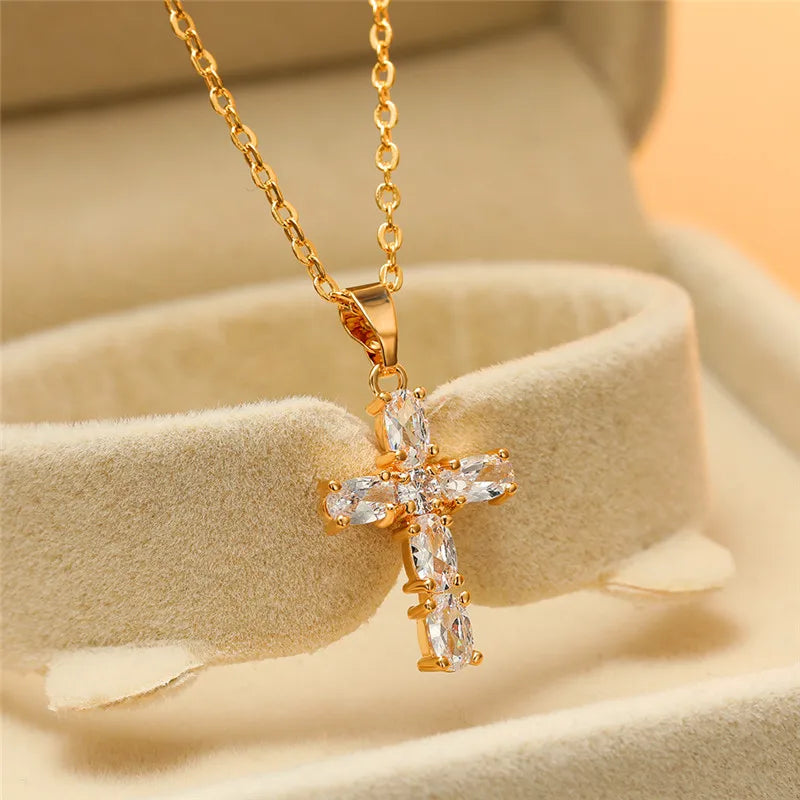 Crystal cross pendant