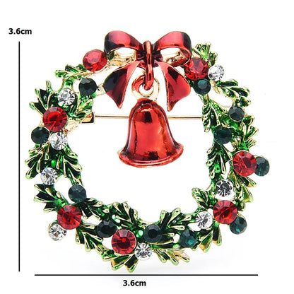 Christmas wreath brooch