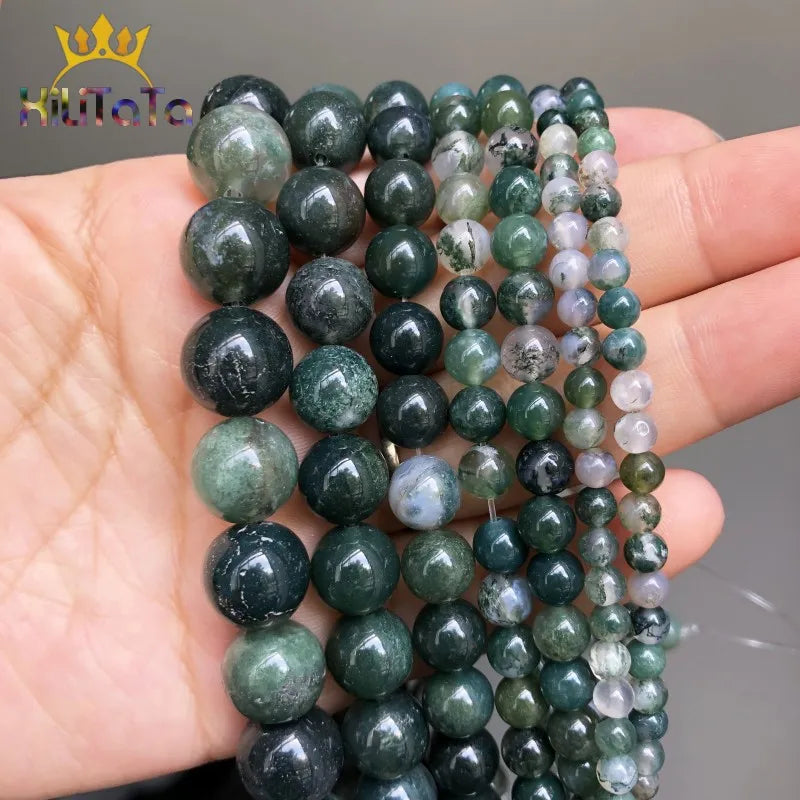 Moss agate beads