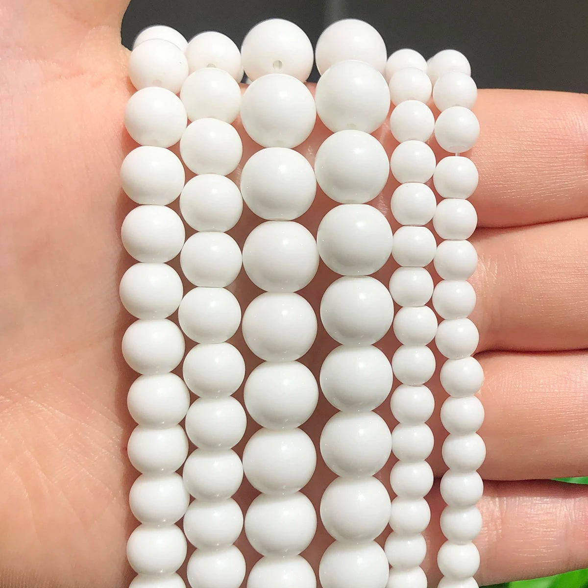 White beads