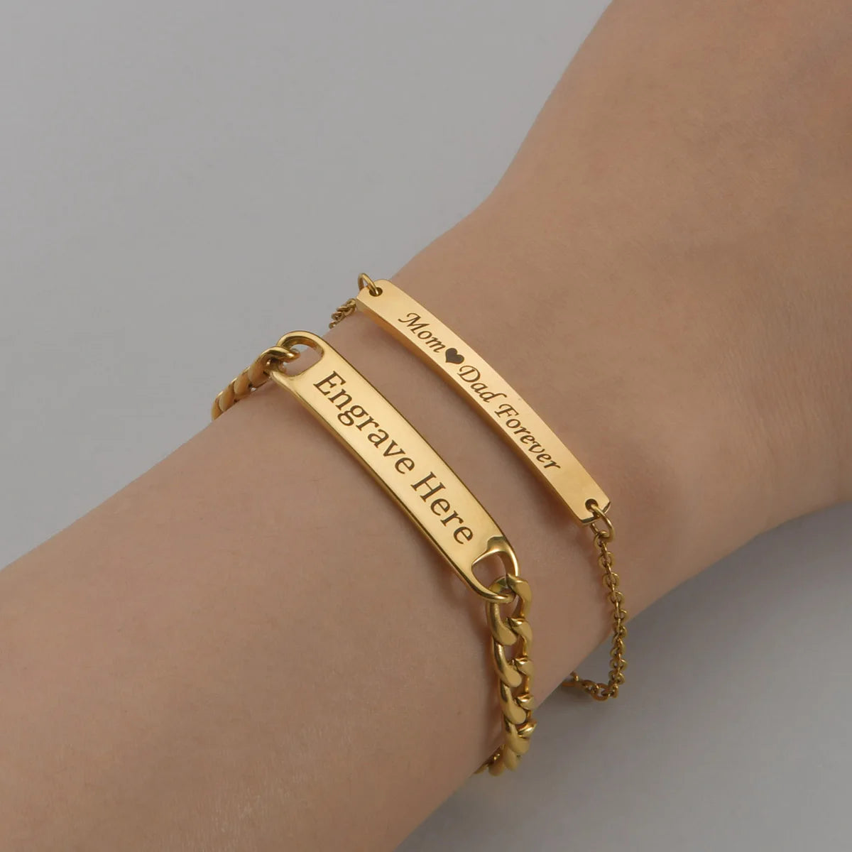 Gold name bracelet