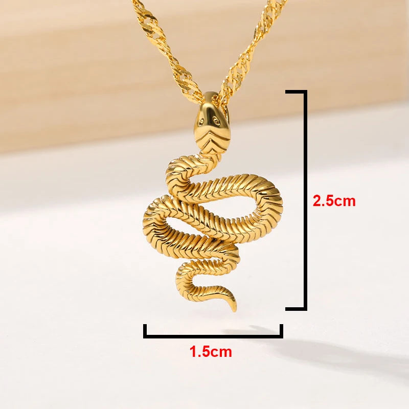 Gold snake chain necklace