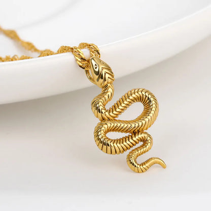 Gold snake chain necklace