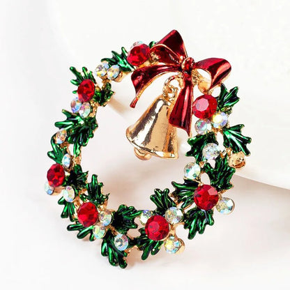 Christmas wreath brooch