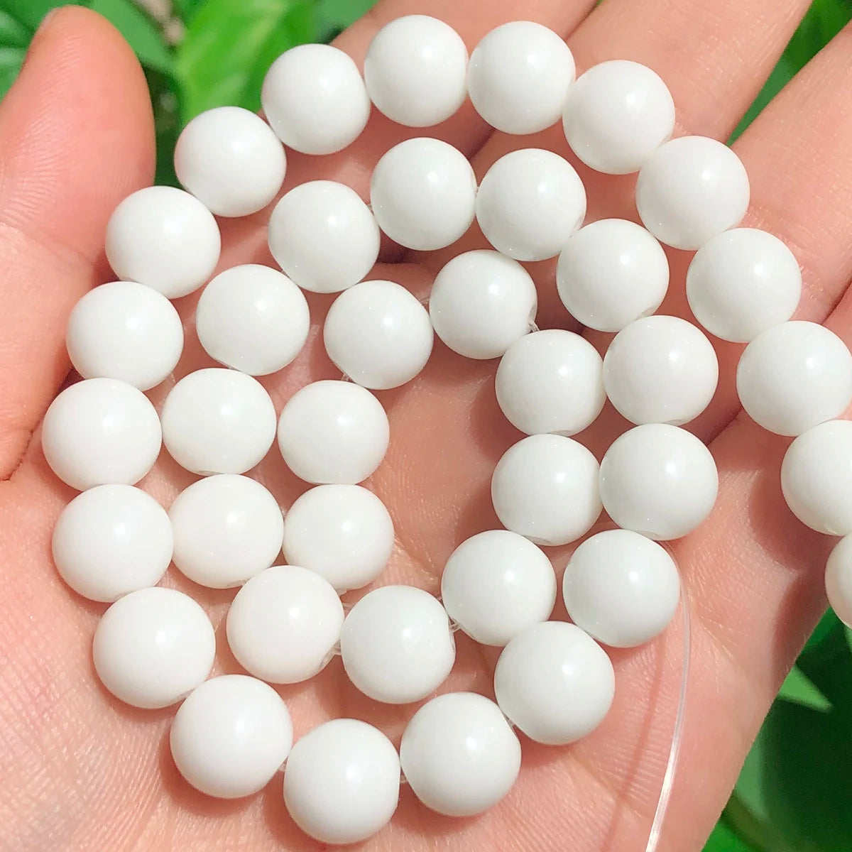 White beads