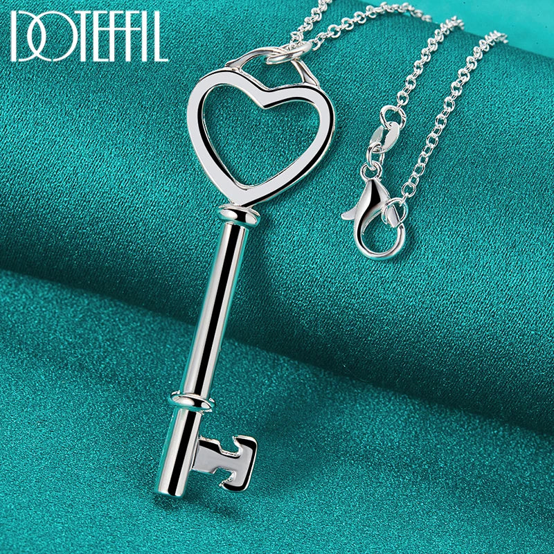 Heart with a key necklace