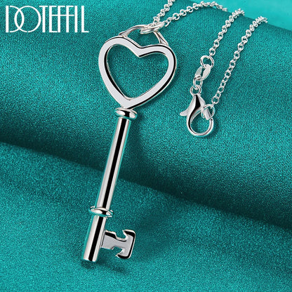 Heart with a key necklace