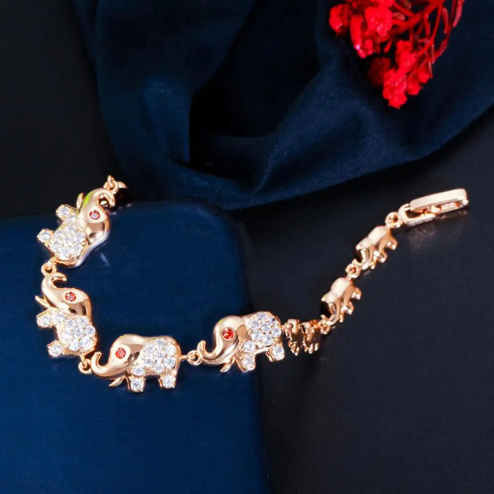 Gold elephant bracelet